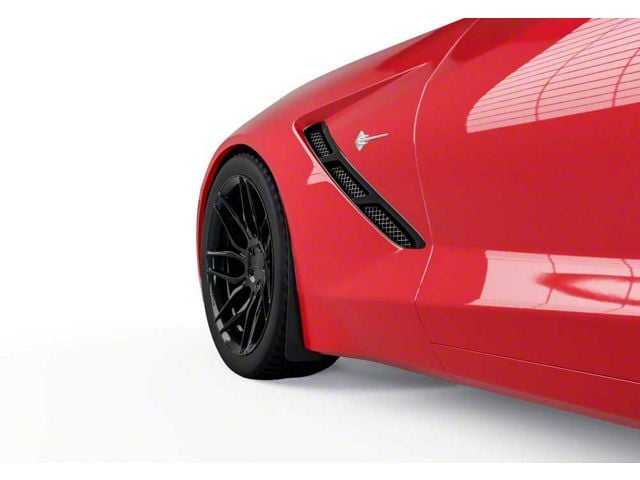 Mud Flaps; Front; Carbon Flash Metallic Vinyl (14-19 Corvette C7)