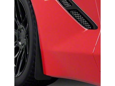 Mud Flaps; Front; Gloss Black Vinyl (14-19 Corvette C7)