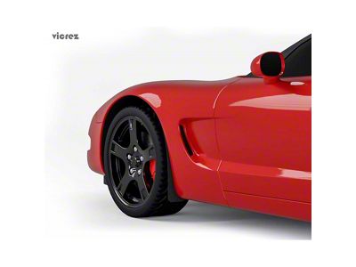 Mud Flaps; Front; Gloss Black Vinyl (97-04 Corvette C5)