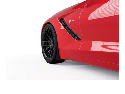 Mud Flaps; Front; Gloss Carbon Fiber Vinyl (14-19 Corvette C7)