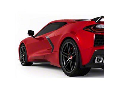 Mud Flaps; Front and Rear; Satin Black Ice Vinyl (20-24 Corvette C8, Excluding Z06)