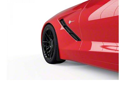 Mud Flaps; Front; Satin Black Ice Vinyl (14-19 Corvette C7)