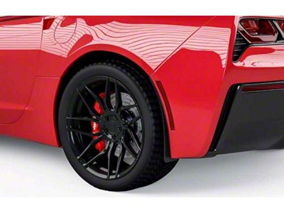 Mud Flaps; Rear; Carbon Flash Metallic Vinyl (14-19 Corvette C7)