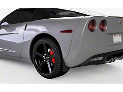 Mud Flaps; Rear; Carbon Flash Metallic Vinyl (05-13 Corvette C6)