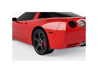 Mud Flaps; Rear; Dry Carbon Fiber Vinyl (97-04 Corvette C5)