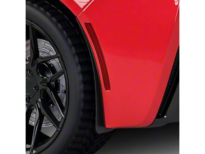 Mud Flaps; Rear; Gloss Black Vinyl (14-19 Corvette C7)