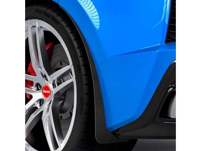 Mud Flaps; Rear; Gloss Black Vinyl (20-24 Corvette C8)