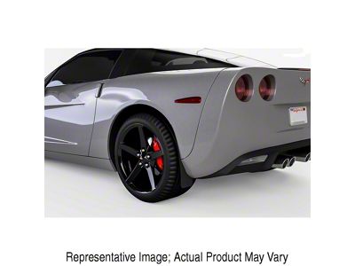 Mud Flaps; Rear; Gloss Black Vinyl (05-13 Corvette C6)