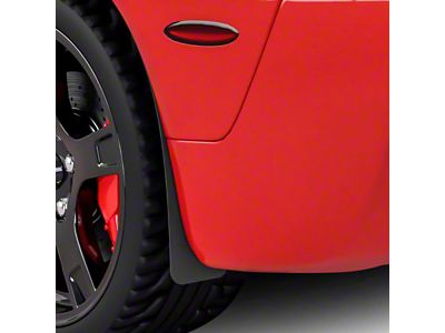 Mud Flaps; Rear; Gloss Carbon Fiber Vinyl (97-04 Corvette C5)
