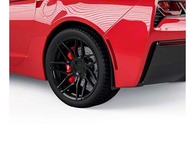 Mud Flaps; Rear; Satin Black Ice Vinyl (14-19 Corvette C7)