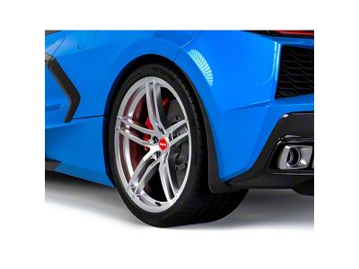 Mud Flaps; Rear; Satin Black Ice Vinyl (20-24 Corvette C8, Excluding Z06)