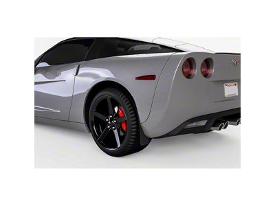 Mud Flaps; Rear; Satin Black Ice Vinyl (05-13 Corvette C6)