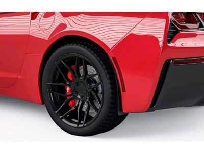 Mud Flaps; Rear; Satin Black Vinyl (14-19 Corvette C7)