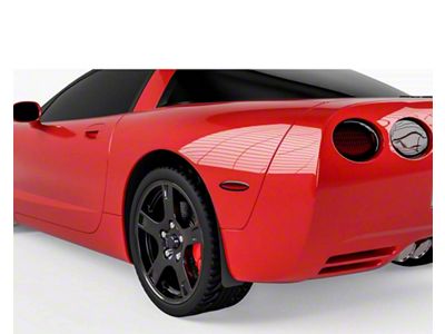 Mud Flaps; Rear; Satin Black Vinyl (97-04 Corvette C5)