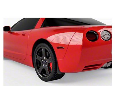 Mud Flaps; Rear; Satin Black Vinyl (97-04 Corvette C5)