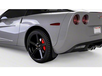 Mud Flaps; Rear; Satin Black Vinyl (05-13 Corvette C6)