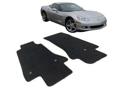 Nylon Floor Mats; Black (05-13 Corvette C6)