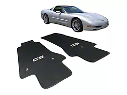 Nylon Floor Mats with C5 Logo; Black (97-04 Corvette C5)