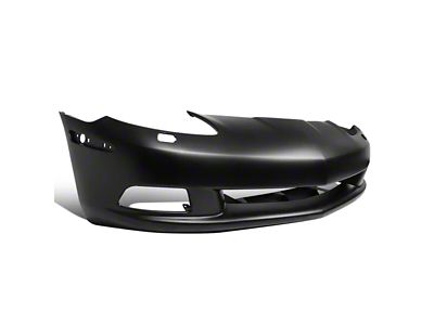 OE Style Front Bumper Cover with Headlight Washer Hole; Unpainted (05-13 Corvette C6)
