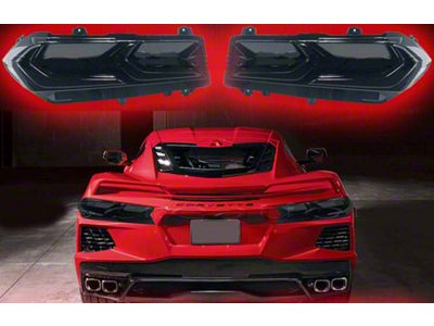OEM Painted Tail Lights; Black Housing; Smoked Lens (20-25 Corvette C8)