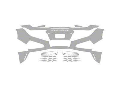 Paint Protection PPF Pre-Cut Kit; Full Rear Upper Bumper; Gloss (23-25 Corvette C8 Z06 Coupe)