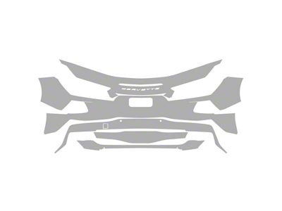 Paint Protection PPF Pre-Cut Kit; Rear Bumper with 2-Sensor Cutouts; Gloss (20-25 Corvette C8 Stingray Convertible)