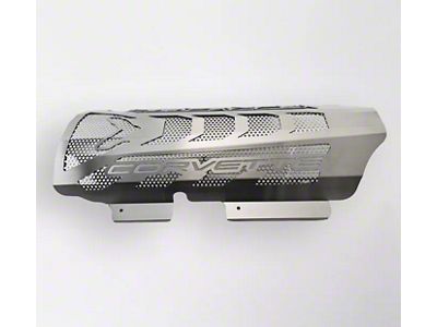 Perforated Engine Shroud; Brushed with Corvette Lettering (20-26 Corvette C8 Stingray Coupe)