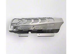 Perforated Engine Shroud; Brushed with Yellow Illuminated Corvette Lettering (20-26 Corvette C8 Stingray Coupe)