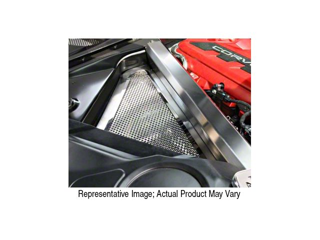 Perforated Header Guard Cover Kit with Rear Crossmember Covers; Polished (20-23 Corvette C8 Coupe)