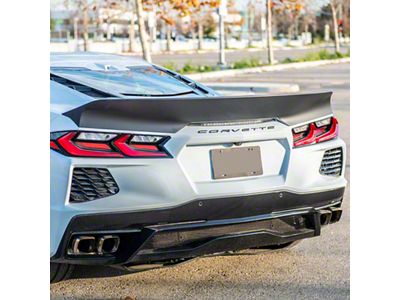 Performance Ducktail Rear Spoiler; Matte Black (20-25 Corvette C8)