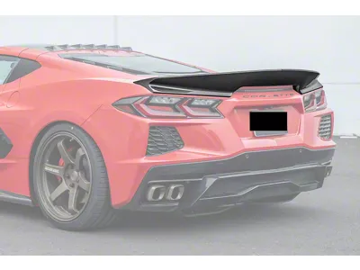 Performance Track Ducktail Rear Spoiler; Hydro-Dipped Carbon Fiber (20-25 Corvette C8, Excluding Z06)