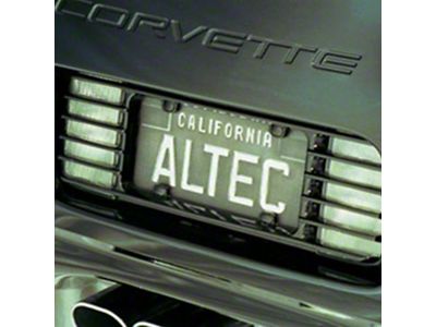 Phantom Rear License Plate Frame; Hydro-Dipped Carbon Fiber (97-04 Corvette C5)