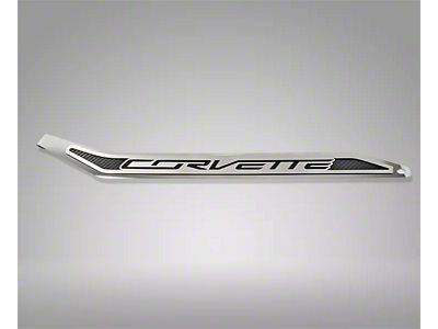 Polished/Brushed Stainless Door Prop with Black Carbon Fiber Insert; Driver Side (14-19 Corvette C7)