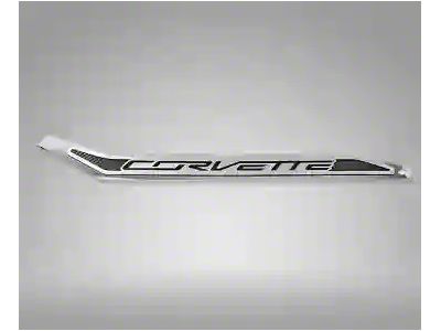 Polished/Brushed Stainless Door Prop with Black Carbon Fiber Stingray Insert; Passenger Side (14-19 Corvette C7)