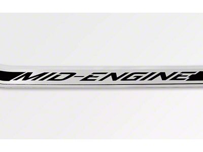 Polished/Brushed Stainless Door Prop with Black Mid-Engine Insert; Passenger Side (20-26 Corvette C8)