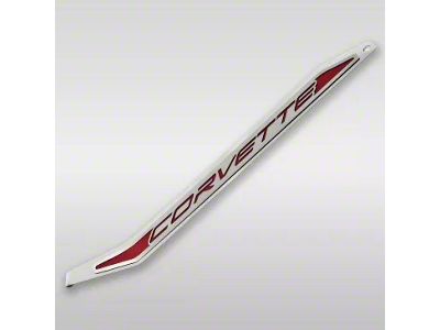 Polished/Brushed Stainless Door Prop with Black Solid Insert; Driver Side (20-26 Corvette C8)