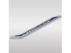 Polished/Brushed Stainless Door Prop with Black Solid Stingray Insert; Driver Side (20-26 Corvette C8)