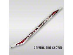 Polished/Brushed Stainless Door Prop with White Carbon Fiber Insert; Passenger Side (20-26 Corvette C8)