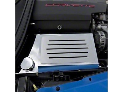 Polished Fuse Box Cover; Brushed Black Inlay (14-19 Corvette C7, Excluding ZR1)