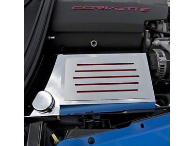 Polished Fuse Box Cover; Garnet Red Inlay (14-19 Corvette C7, Excluding ZR1)