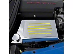 Polished Fuse Box Cover; Solid Yellow Inlay (14-19 Corvette C7, Excluding ZR1)