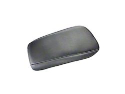 Kustom Interior Premium Artificial Leather Center Console Lid Armrest Cover; Black with White Stitching (97-04 Corvette C5)
