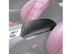 Kustom Interior Premium Artificial Leather Center Console Lid Armrest Cover; Black with White Stitching (14-19 Corvette C7)