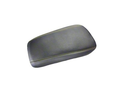 Premium Artificial Leather Center Console Lid Armrest Cover; Black with Yellow Stitching (97-04 Corvette C5)