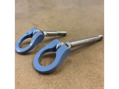 Premium Stealth Tow Hook with Long Turned Down Shaft and Black D-Ring; Front (14-25 Corvette C7 & C8)