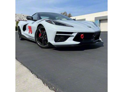 Premium Stealth Tow Hook with Paintable D-Ring; Front and Rear (14-25 Corvette C7 & C8)