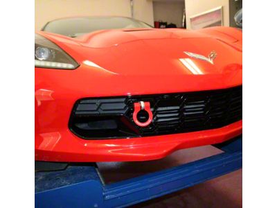 Premium Tow Hook with Black D-Ring; Front and Rear (2014 Corvette C7 Stingray w/ Z51 Package)