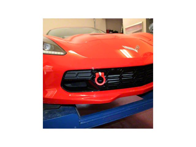 Premium Tow Hook with Red D-Ring; Front and Rear (2014 Corvette C7 Stingray w/ Z51 Package)