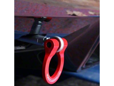 Premium Tow Hook with Red D-Ring; Rear (14-24 Corvette C7 & C8)