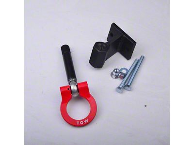 Premium Tow Hook with Red D-Ring; Rear (2014 Corvette C7 Stingray w/ Z51 Package)
